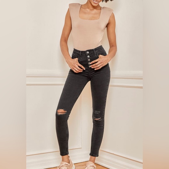Free People Denim - Free people black jeans, high waisted